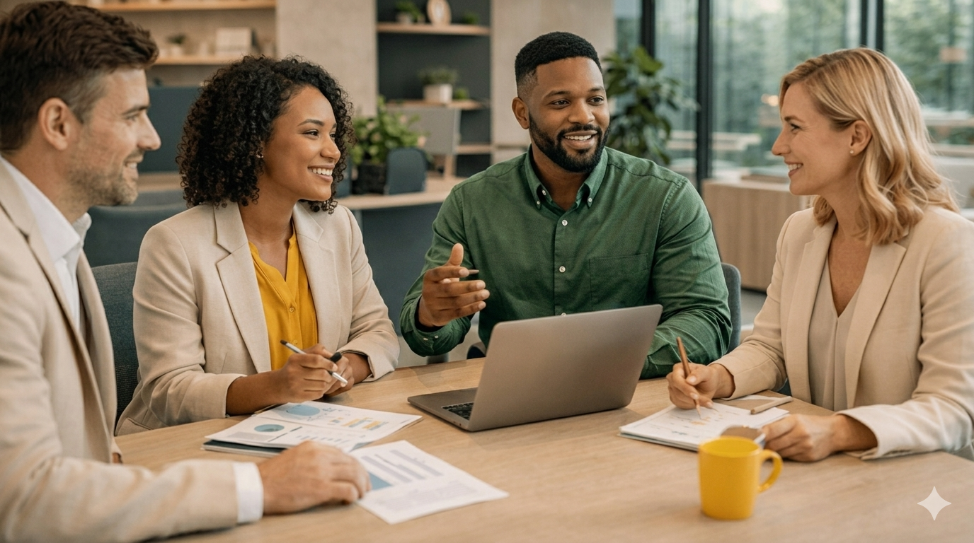 Profissional em ambiente corporativo moderno, representando seguro garantia, cumprimento de obrigações contratuais, segurança financeira e proteção para operações empresariais.